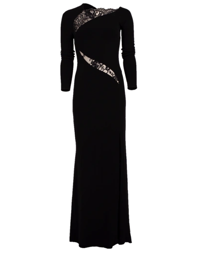 Alexander Mcqueen Jersey Gown With Lace Inserts