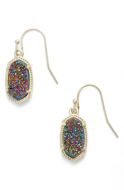 Kendra Scott Lee Small Drop Earrings In Multi-drusy/ Gold