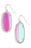 Kendra Scott Elle Filigree Drop Earrings In Dichroic Glass/ Silver