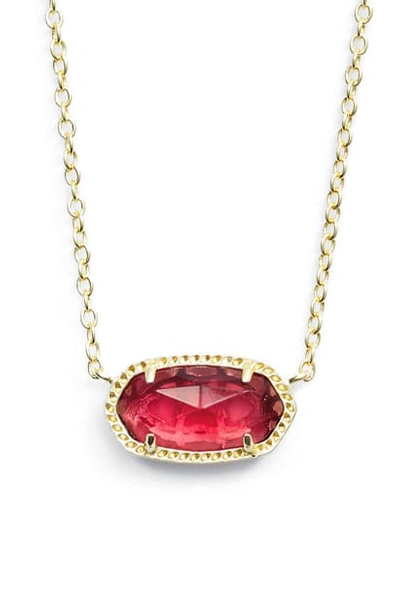 Kendra Scott Elisa Birthstone Pendant Necklace In January/berry/gold