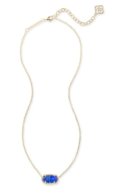 Kendra Scott Elisa Birthstone Pendant Necklace In September/cobalt Catseye/ Gold