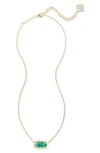 Kendra Scott Elisa Birthstone Crystal Necklace In May/ Emerald Cats Eye/gold