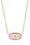 Kendra Scott Elisa Pendant Necklace In Rose Gold Filigree