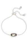 Kendra Scott Elaina Bracelet In Bright Silver/ Black Mop