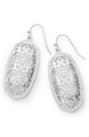 Kendra Scott Elle Filigree Drop Earrings In Silver Filigree