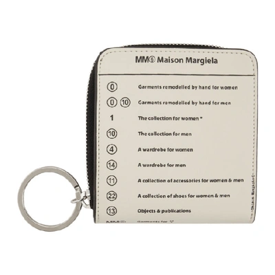 Mm6 Maison Margiela Logo Print Zip Wallet In T1003 White