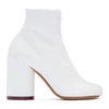 Mm6 Maison Margiela 90mm Stretch Faux Leather Boots In White