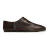 Maison Margiela Tabi Split-toe Crackled-leather Loafers In T5081 Borde