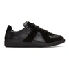 Maison Margiela Black Lace-up Moral Training Casual Sneakers In 900 Black