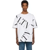 VALENTINO WHITE 'VLTN' MACROGRID T-SHIRT