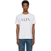 Valentino Vltn Logo-embroidered T-shirt In Bianco