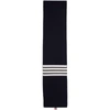 THOM BROWNE THOM BROWNE NAVY FULL NEEDLE 4-BAR SCARF