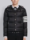 THOM BROWNE BLACK DOWN-FILLEDMATTE NYLON 4-BAR BOMBER JACKET,MJD061X0541113518969