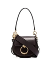 CHLOÉ CHLOÉ DARK BROWN TESS SMALL LEATHER SHOULDER BAG - 棕色