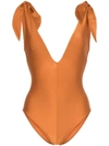 ZIMMERMANN HONOUR DEEP-V NECK SWIMSUIT