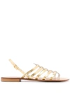 FABIO RUSCONI FABIO RUSCONI METALLIC STRAPPY SANDALS - GOLD