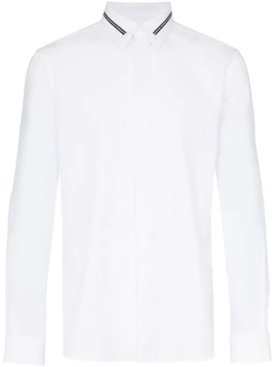 Givenchy Cotton Shirt W/logo Collar In White