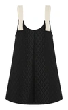 LEE MATHEWS OLIVE QUILTED COTTON-BLEND APRON DRESS,753568