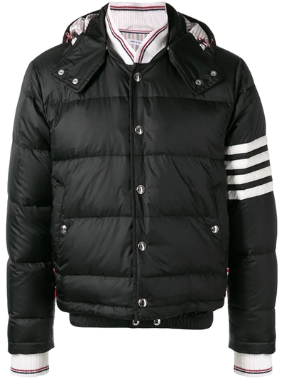 THOM BROWNE 4-BAR HOODED PUFFER JACKET