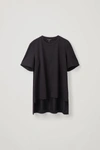 Cos Deconstructed Stepped-hem T-shirt In Black