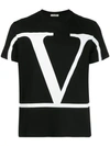 Valentino V-logo Print Cotton-jersey T-shirt In Black