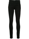 L'agence Marguerite Velvet High Rise Skinny Pants In Black