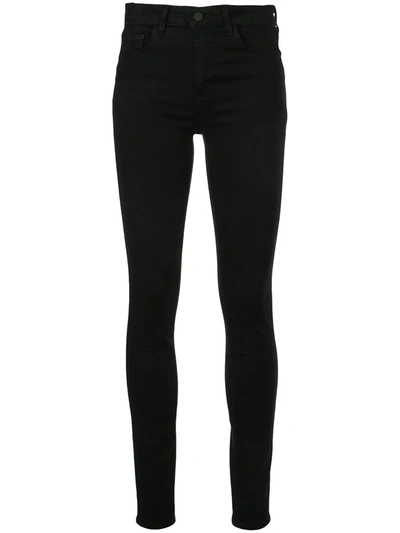 L Agence Marguerite Velvet High Rise Skinny Pants In Black