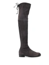 Stuart Weitzman Suede Lowland Thigh High Boots In Slate