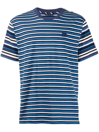 Acne Studios Striped Cotton-jersey T-shirt In 885-navy Blue