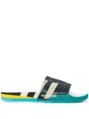 ADIDAS ORIGINALS ADIDAS BY RAF SIMONS FAUX LACE-UP SLIDES - 白色