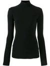 Norma Kamali Slim Fit Turtleneck Top In Black