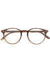 Garrett Leight Round Shape Glasses In Brown