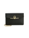 Ferragamo Gancini Leather Crossbody Bag In Black