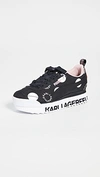 Puma X Karl Lagerfeld Roma Amor Polka Dot Sneakers In  Black/white/bridal Rose
