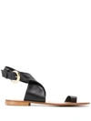 FABIO RUSCONI FABIO RUSCONI CROSSOVER STRAP SANDALS - BLACK