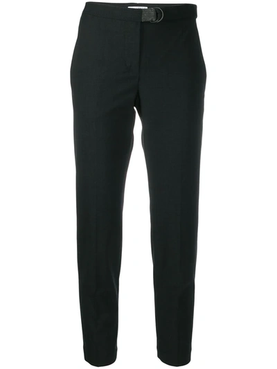 Brunello Cucinelli Cropped Slim-fit Trousers W/ Monili Loops In Black