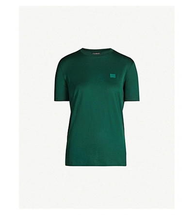 Acne Studios Ellison Patch-embroidered Cotton T-shirt In Dark Green