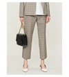 STELLA MCCARTNEY PRINCE OF WALES CHECK-PRINT CROPPED HIGH-RISE WOOL TROUSERS