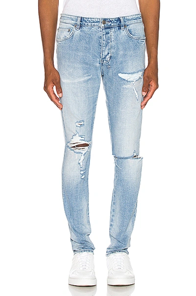 Ksubi Chitch Punk Blue Thrashed Skinny Jean In Denim