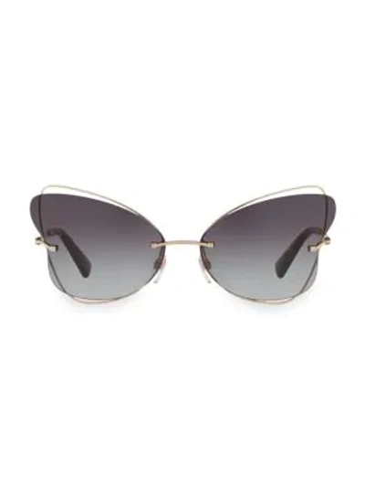 Valentino Allure 64mm Butterfly Sunglasses In Pale Gold