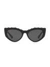Valentino Individual 53mm Studded Cateye Sunglasses In Black