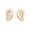 SUSAN CAPLAN VINTAGE 1980S VINTAGE TRIFARI CURVING FEATHER CLIP-ON EARRINGS,3074563