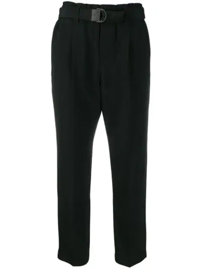 Brunello Cucinelli Belted Cropped Trousers In C101 Nero