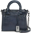 FRYE MINI DEMI LEATHER SATCHEL - BLUE,DB0121