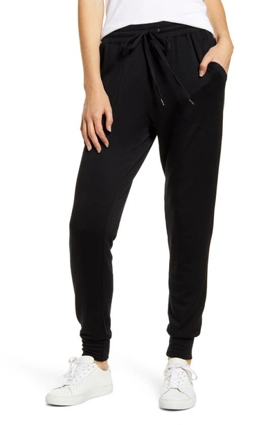 Splendid Drawstring Terry Jogger Sweatpants In Black