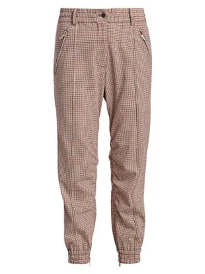 Derek Lam 10 Crosby Checked Jogging Pant In Orange Multi