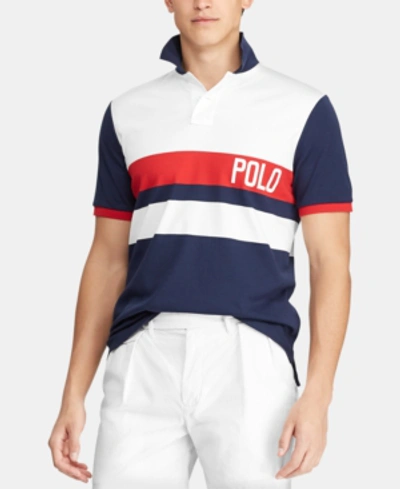 Polo Ralph Lauren Men's Custom Slim Fit Interlock Chariots Polo Shirt In White Multi