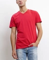 Coin 1804 Tmv002cj Mens Cotton Jersey Short-sleeve V-neck T-shirt In Flame