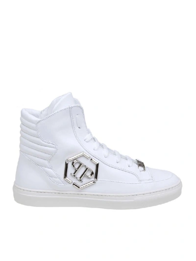 Philipp Plein Trainers Hi-top Statement In White Colour Leather