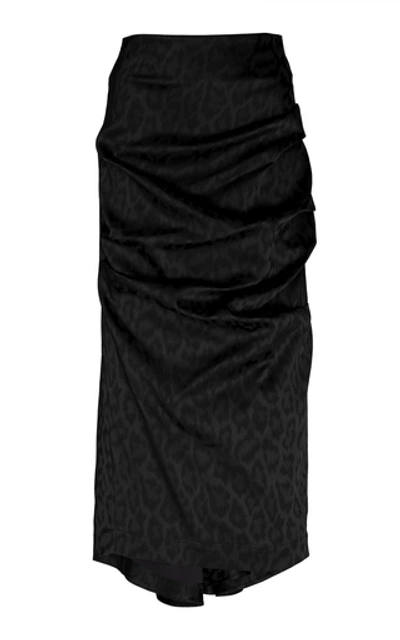 Acler Honor Jacquard Leopard Skirt In Black